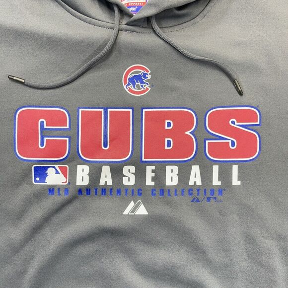Chicago Cubs Majestic Hoodie Mens L Large Gray 2009 MLB Authentic Therma Base - Picture 3 of 10